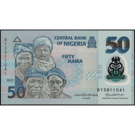 Nigéria - Pick 40m - 50 naira - Série BY - 2023 - Polymère - Etat : NEUF