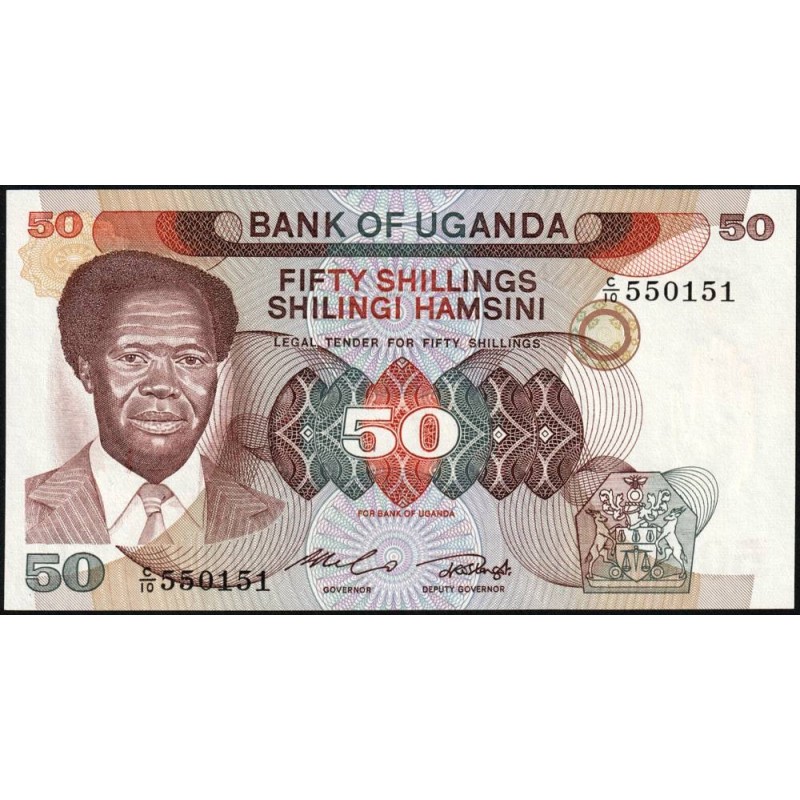 Ouganda - Pick 20 - 50 shillings - Série C/10 - 1985 - Etat : NEUF