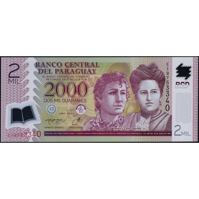 Paraguay - Pick 228e - 2'000 guaranies - Série E - 2023 - Polymère - Etat : NEUF