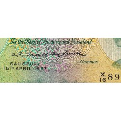 Rhodésie et Nyassaland - Pick 20a_18 - 1 pound - Série X/16 - 06/05/1960 - Etat : TB à TB+