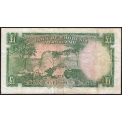 Rhodésie et Nyassaland - Pick 20b_10 - 1 pound - Série X/56 - 14/12/1960 - Etat : TB+
