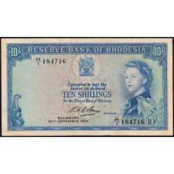 Rhodésie - Pick 24a-1 - 10 shilings - Série H/1 - 30/09/1964 - Etat : TB