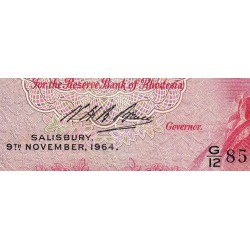 Rhodésie - Pick 25a-12 - 1 pound - Série G/12 - 07/10/1964 - Etat : TB