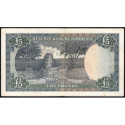 Rhodésie - Pick 29a - 5 pounds - Série J/4 - 01/07/1966 - Etat : TB à TB+