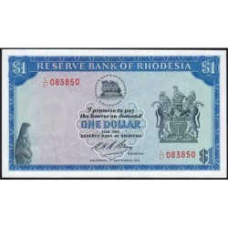 Rhodésie - Pick 30j - 1 dollar - Série L/67 - 02/09/1974 - Etat : NEUF