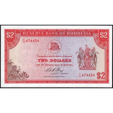 Rhodésie - Pick 31i - 2 dollars - Série K/95 - 20/01/1975 - Etat : pr.NEUF