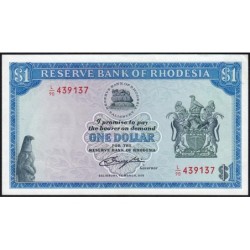 Rhodésie - Pick 34a - 1 dollar - Série L/90 - 01/03/1976 - Etat : SPL+