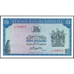 Rhodésie - Pick 34c - 1 dollar - Série L/104 - 18/04/1978 - Etat : NEUF