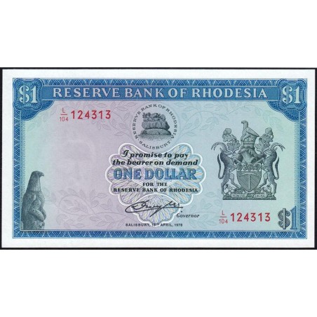 Rhodésie - Pick 34c - 1 dollar - Série L/104 - 18/04/1978 - Etat : NEUF