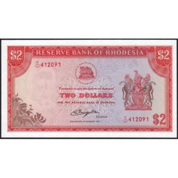 Rhodésie - Pick 35c - 2 dollars - Série K/147 - 20/01/1975 - Etat : NEUF