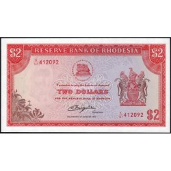 Rhodésie - Pick 35c - 2 dollars - Série K/147 - 20/01/1975 - Etat : NEUF