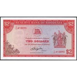 Rhodésie - Pick 35c - 2 dollars - Série K/147 - 20/01/1975 - Etat : NEUF