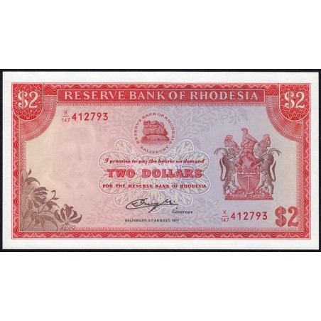 Rhodésie - Pick 35c - 2 dollars - Série K/147 - 20/01/1975 - Etat : NEUF
