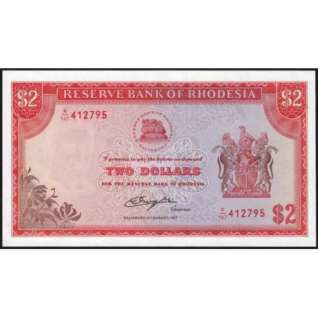 Rhodésie - Pick 35c - 2 dollars - Série K/147 - 20/01/1975 - Etat : NEUF