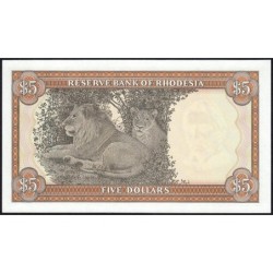 Rhodésie - Pick 36a - 5 dollars - Série M/12 - 01/03/1976 - Etat : NEUF