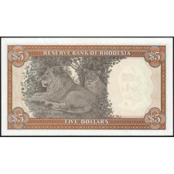 Rhodésie - Pick 36a - 5 dollars - Série M/13 - 01/03/1976 - Etat : NEUF