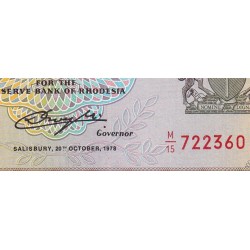 Rhodésie - Pick 36b - 5 dollars - Série M/15 - 20/10/1978 - Etat : NEUF