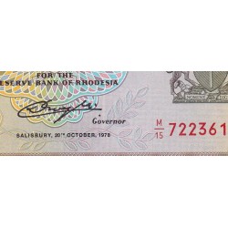Rhodésie - Pick 36b - 5 dollars - Série M/15 - 20/10/1978 - Etat : NEUF