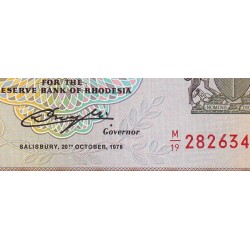 Rhodésie - Pick 36b - 5 dollars - Série M/19 - 20/10/1978 - Etat : NEUF