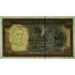 Rhodésie - Pick 36b - 5 dollars - Série M/19 - 20/10/1978 - Etat : NEUF