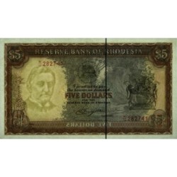 Rhodésie - Pick 36b - 5 dollars - Série M/19 - 20/10/1978 - Etat : NEUF