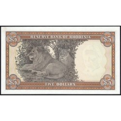 Rhodésie - Pick 36b - 5 dollars - Série M/19 - 20/10/1978 - Etat : NEUF
