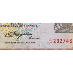 Rhodésie - Pick 36b - 5 dollars - Série M/19 - 20/10/1978 - Etat : NEUF