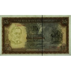 Rhodésie - Pick 36b - 5 dollars - Série M/19 - 20/10/1978 - Etat : NEUF