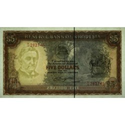 Rhodésie - Pick 36b - 5 dollars - Série M/19 - 20/10/1978 - Etat : NEUF
