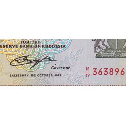 Rhodésie - Pick 36b - 5 dollars - Série M/19 - 20/10/1978 - Etat : NEUF