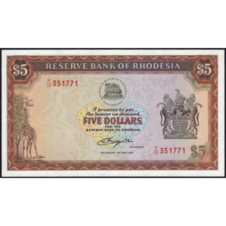 Rhodésie - Pick 40 - 5 dollars - Série M/23 - 15/05/1979 - Etat : SPL