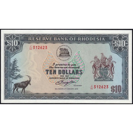 Rhodésie - Pick 41 - 10 dollars - Série J/46 - 02/01/1979 - Etat : NEUF