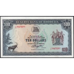 Rhodésie - Pick 41 - 10 dollars - Série J/46 - 02/01/1979 - Etat : pr.NEUF