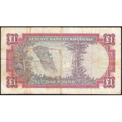 Rhodésie - Pick 28c - 1 pound - Série K/23 - 01/09/1967 - Etat : TB-