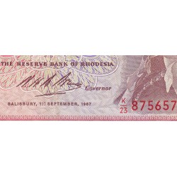 Rhodésie - Pick 28c - 1 pound - Série K/23 - 01/09/1967 - Etat : TB-