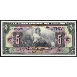 Equateur - Pick 91c_10 - 5 sucres - Série FL - 06/05/1949 - Etat : pr.NEUF