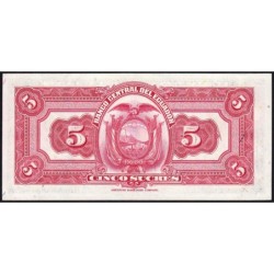 Equateur - Pick 91c_10 - 5 sucres - Série FL - 06/05/1949 - Etat : pr.NEUF
