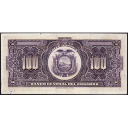 Equateur - Pick 95a - 100 sucres - Série JS - 07/05/1943 - Etat : SUP+