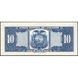 Equateur - Pick 101a_9 - 10 sucres - Série HB - 04/02/1955 - Etat : SUP+