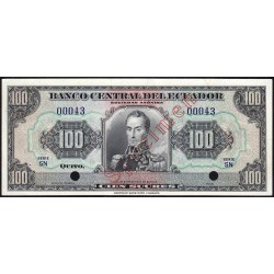 Equateur - Pick 105s - 100 sucres - Série SN - 1959 - Spécimen - Etat : SPL