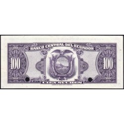 Equateur - Pick 105s - 100 sucres - Série SN - 1959 - Spécimen - Etat : SPL