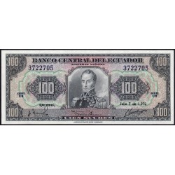 Equateur - Pick 105a-19d - 100 sucres - Série UB - 07/07/1970 - Etat : SUP