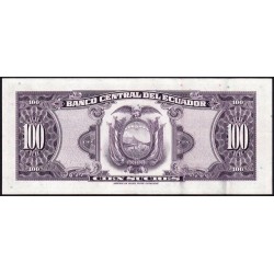 Equateur - Pick 105a-19d - 100 sucres - Série UB - 07/07/1970 - Etat : SUP