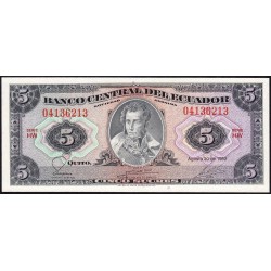Equateur - Pick 108b_1c - 5 sucres - Série HW - 29/09/1982 - Etat : NEUF