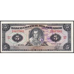 Equateur - Pick 108b_2b - 5 sucres - Série HX - 20/04/1983 - Variété - Etat : SUP