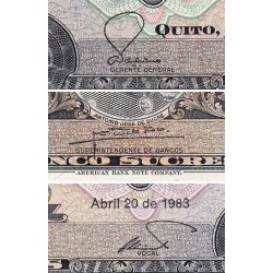 Equateur - Pick 108b_2d - 5 sucres - Série HY - 20/04/1983 - Etat : SUP