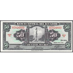 Equateur - Pick 111a_4 - 50 sucres - Série TR - 10/08/1976 - Etat : NEUF