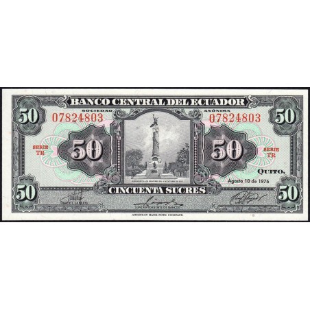 Equateur - Pick 111a_4 - 50 sucres - Série TR - 10/08/1976 - Etat : NEUF