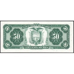 Equateur - Pick 111a_4 - 50 sucres - Série TR - 10/08/1976 - Etat : NEUF