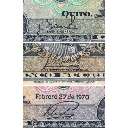Equateur - Pick 113b_10a - 5 sucres - Série HI - 27/02/1970 - Etat : TB